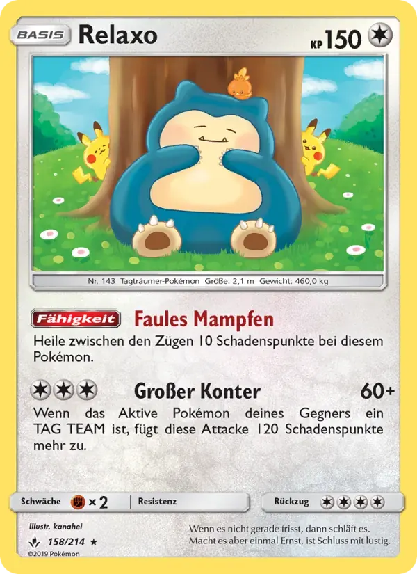 Relaxo — Kräfte im Einklang 158 German Pokémon card