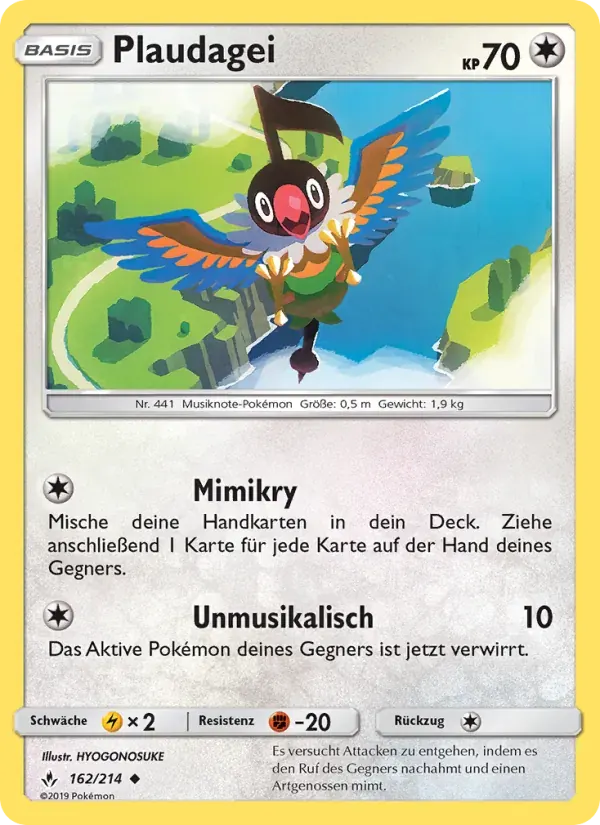 Plaudagei — Kräfte im Einklang 162 German Pokémon card