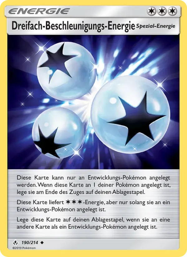Dreifach-Beschleunigungs-Energie — Kräfte im Einklang 190 German Pokémon card
