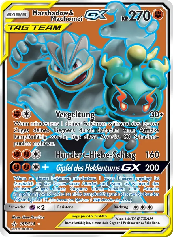 Marshadow & Machomei GX — Kräfte im Einklang 198 German Pokémon card