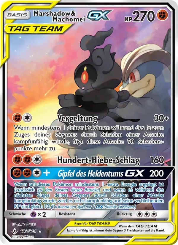 Marshadow & Machomei GX — Kräfte im Einklang 199 German Pokémon card