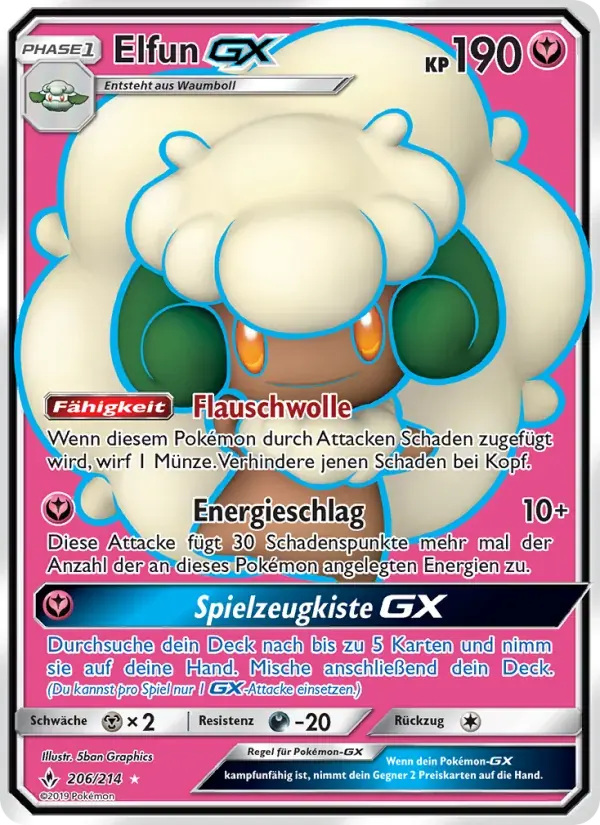 Elfun GX — Kräfte im Einklang 206 German Pokémon card