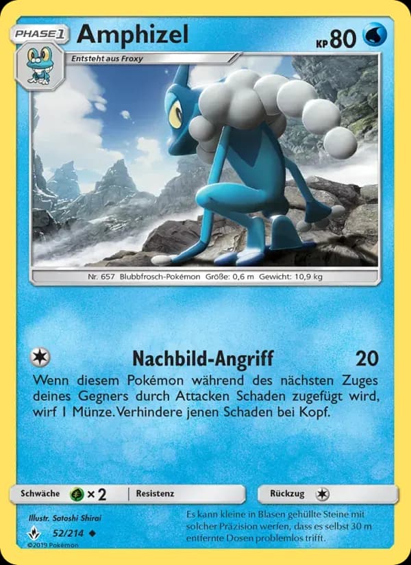 Amphizel — Kräfte im Einklang 52 German Pokémon card