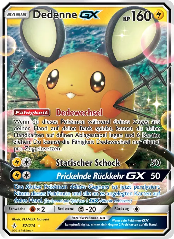 Dedenne GX — Kräfte im Einklang 57 German Pokémon card