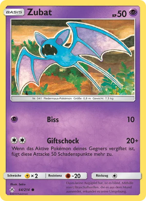 Zubat — Kräfte im Einklang 64 German Pokémon card