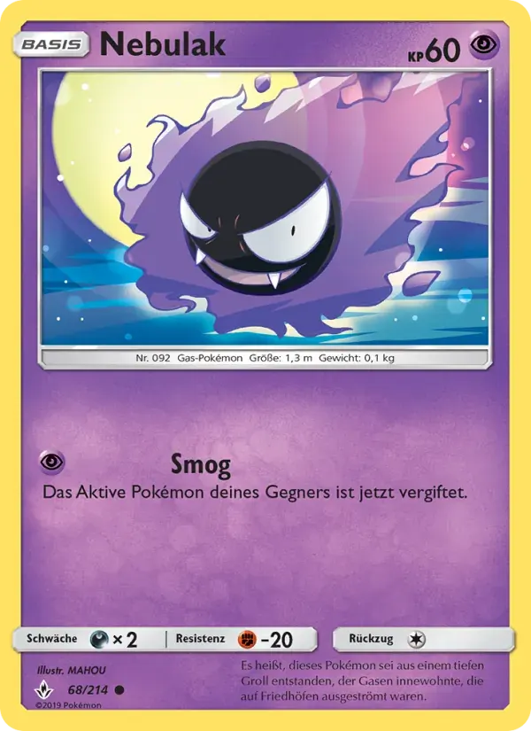 Nebulak — Kräfte im Einklang 68 German Pokémon card
