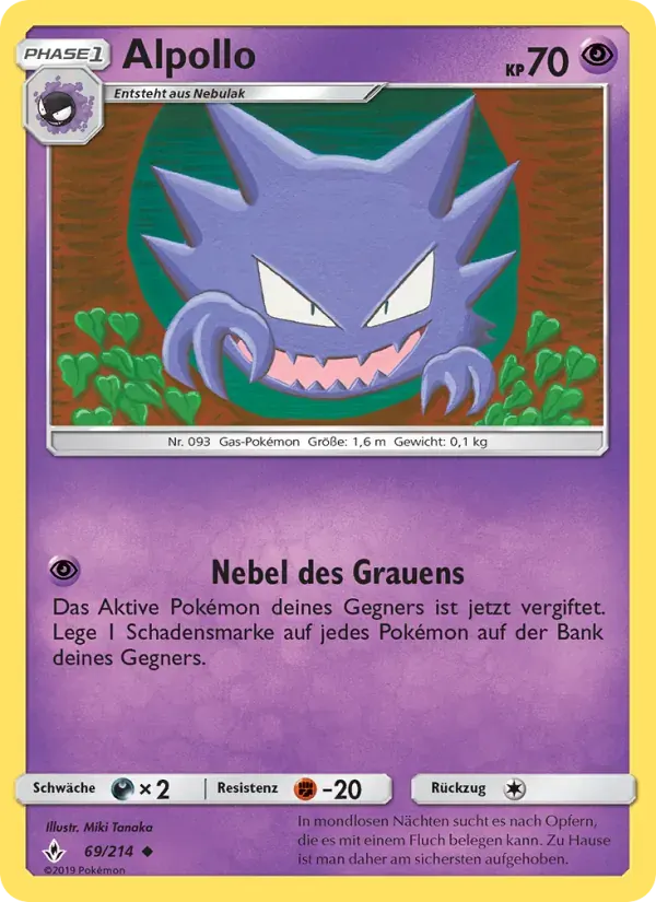 Alpollo — Kräfte im Einklang 69 German Pokémon card