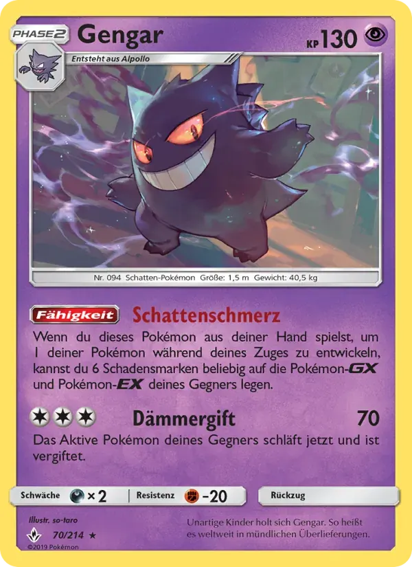 Gengar — Kräfte im Einklang 70 German Pokémon card