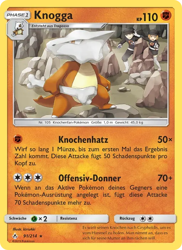 Knogga — Kräfte im Einklang 91 German Pokémon card