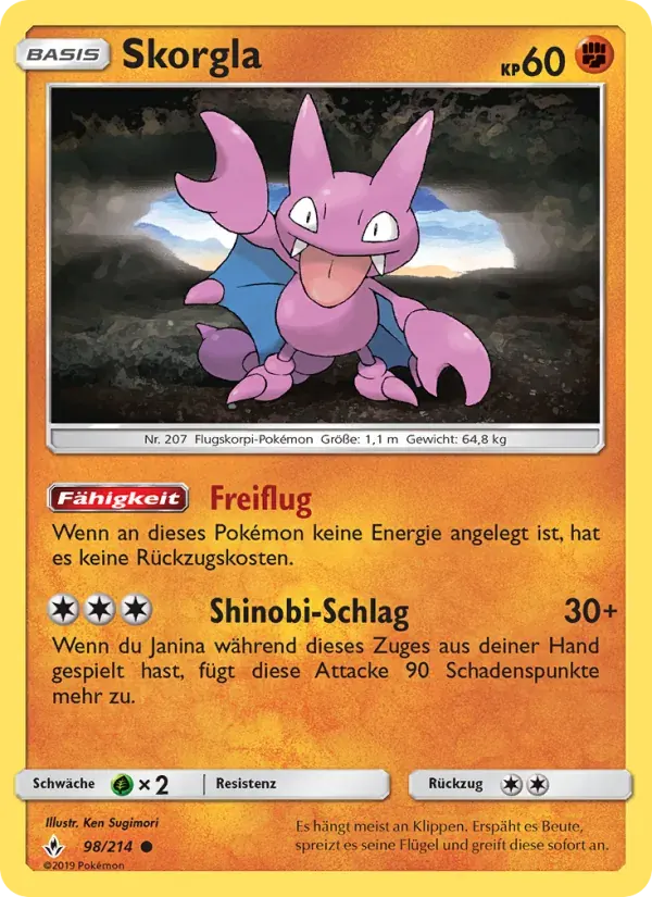Skorgla — Kräfte im Einklang 98 German Pokémon card