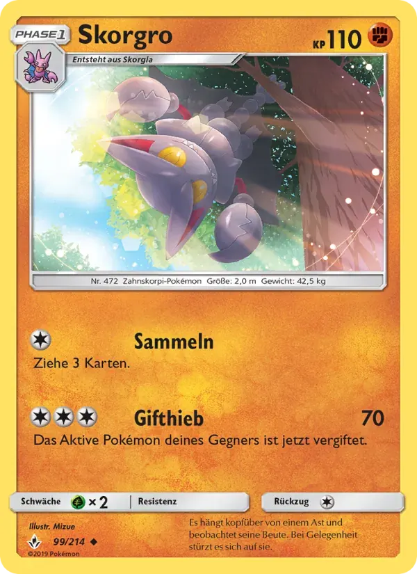 Skorgro — Kräfte im Einklang 99 German Pokémon card