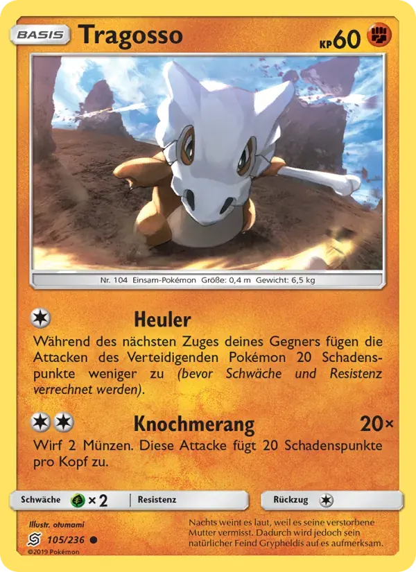 Tragosso — Bund der Gleichgesinnten 105 German Pokémon card
