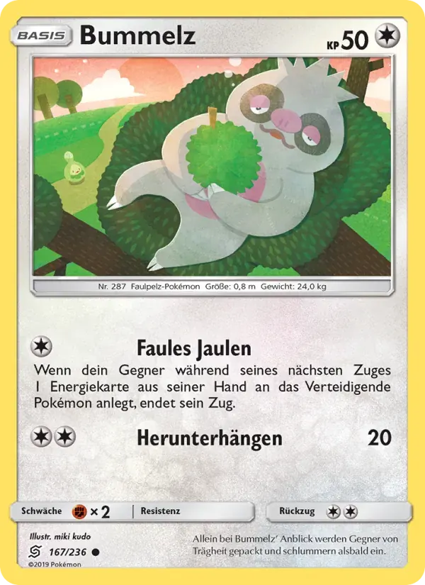 Bummelz — Bund der Gleichgesinnten 167 German Pokémon card
