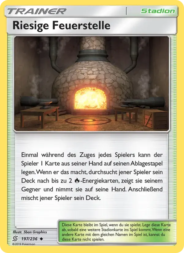 Riesige Feuerstelle — Bund der Gleichgesinnten 197 German Pokémon card