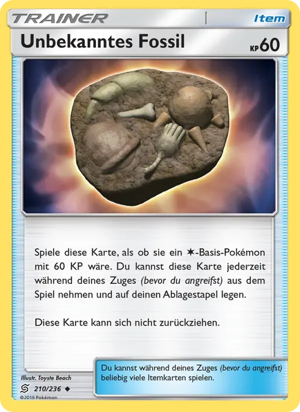 Unbekanntes Fossil — Bund der Gleichgesinnten 210 German Pokémon card