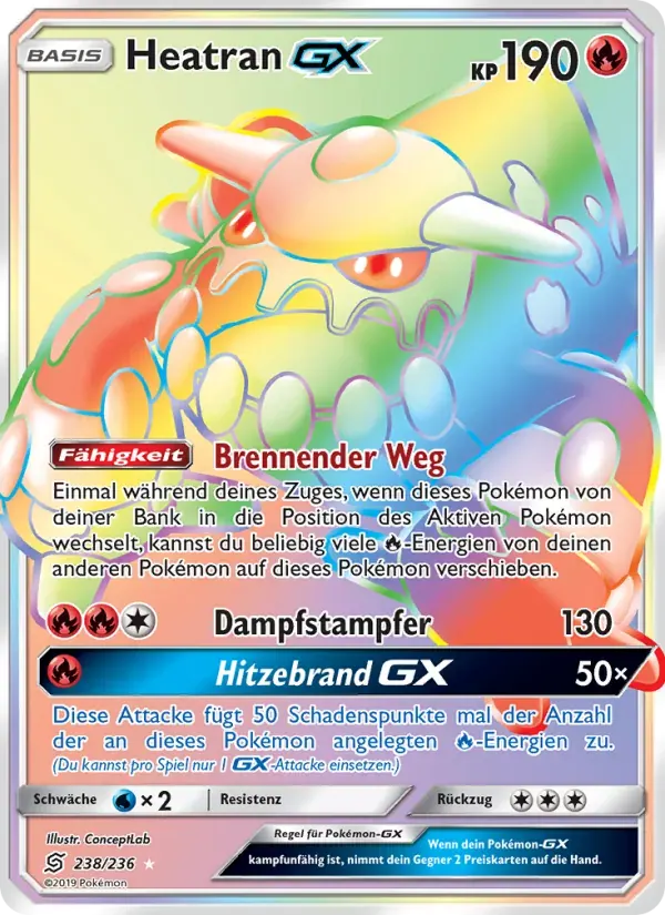 Heatran GX — Bund der Gleichgesinnten 238 German Pokémon card