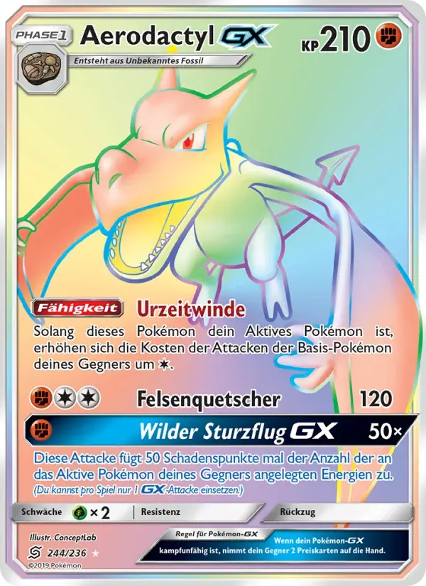 Aerodactyl GX — Bund der Gleichgesinnten 244 German Pokémon card