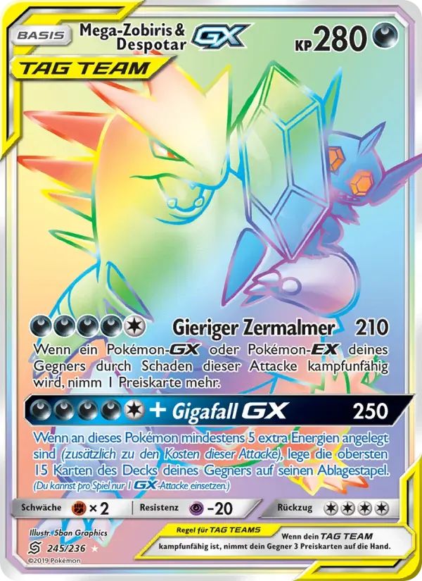 Mega-Zobiris & Despotar GX — Bund der Gleichgesinnten 245 German Pokémon card