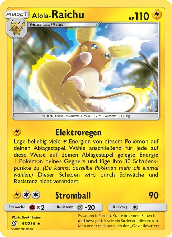 Alola-Raichu — Bund der Gleichgesinnten 57 German Pokémon card