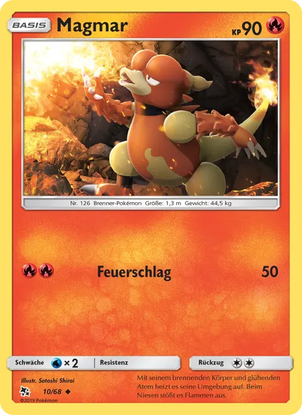 Magmar — Verborgenes Schicksal 10 German Pokémon card