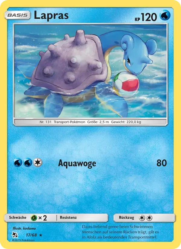 Lapras — Verborgenes Schicksal 17 German Pokémon card