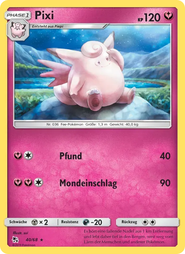 Pixi — Verborgenes Schicksal 40 German Pokémon card