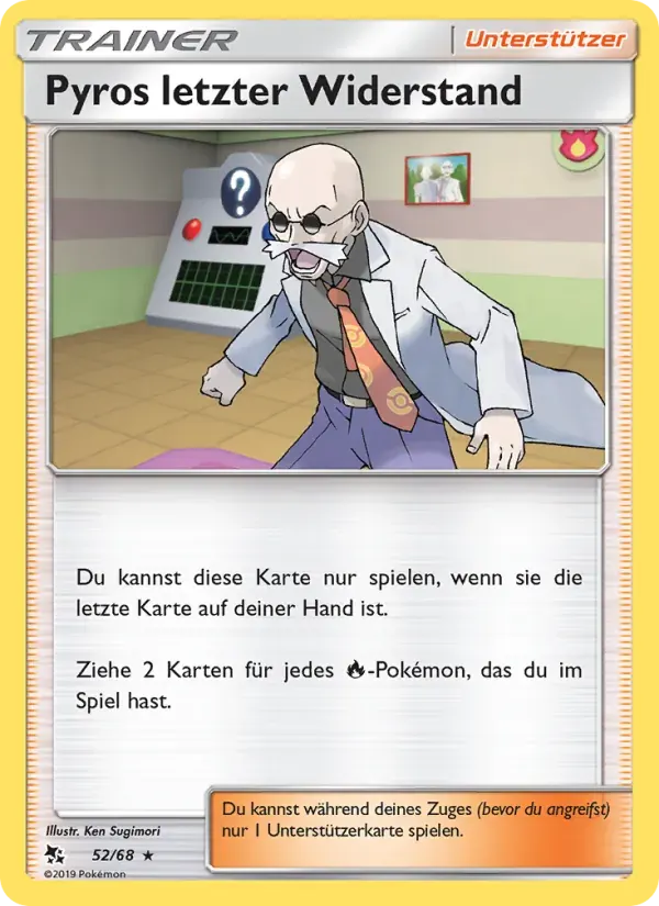 Pyros letzter Widerstand — Verborgenes Schicksal 52 German Pokémon card