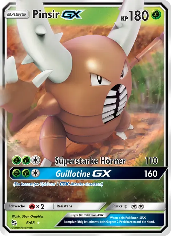 Pinsir-GX — Verborgenes Schicksal 6 German Pokémon card