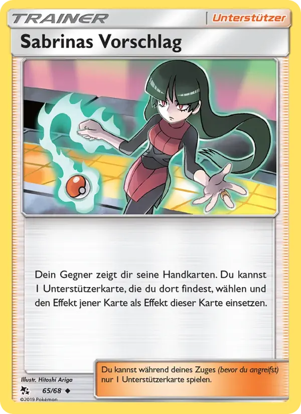 Sabrinas Vorschlag — Verborgenes Schicksal 65 German Pokémon card