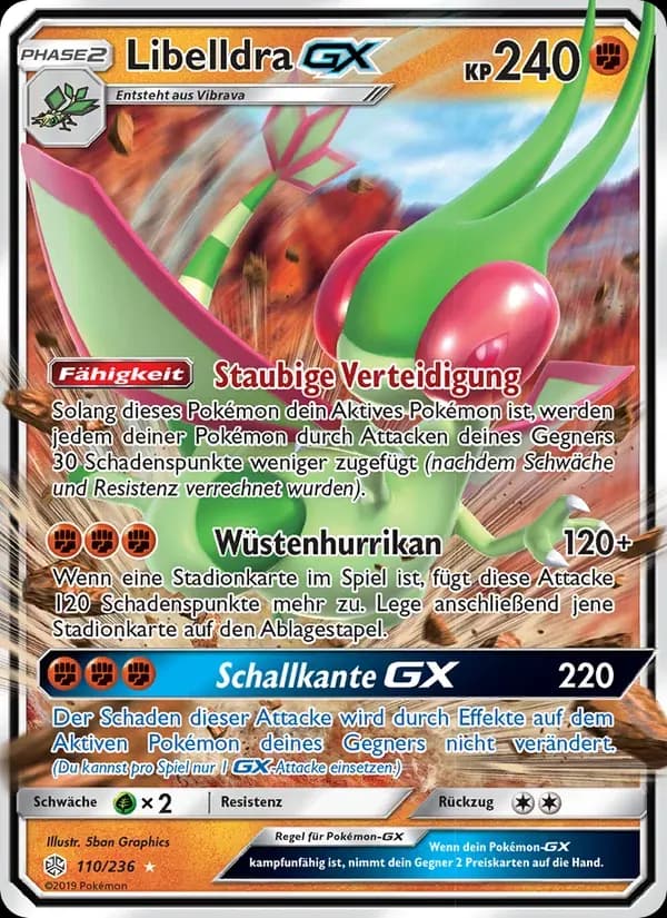 Libelldra GX — Welten im Wandel 110 German Pokémon card