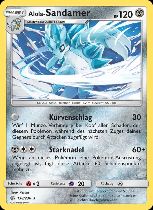 Alola-Sandamer — Welten im Wandel 138 German Pokémon card