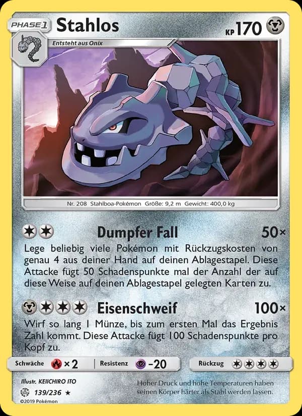 Stahlos — Welten im Wandel 139 German Pokémon card