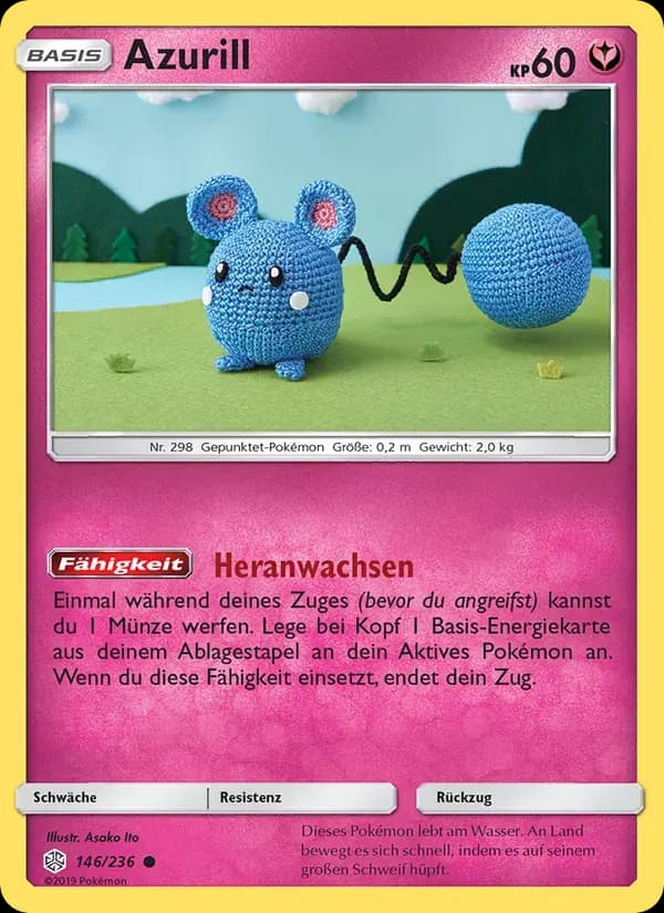 Azurill — Welten im Wandel 146 German Pokémon card