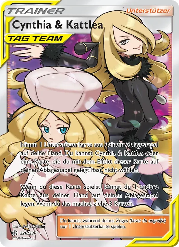 Cynthia & Kattlea — Welten im Wandel 228 German Pokémon card
