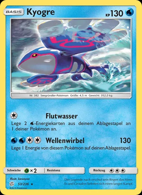 Kyogre — Welten im Wandel 53 German Pokémon card