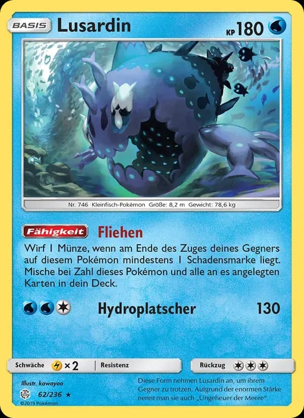 Lusardin — Welten im Wandel 62 German Pokémon card
