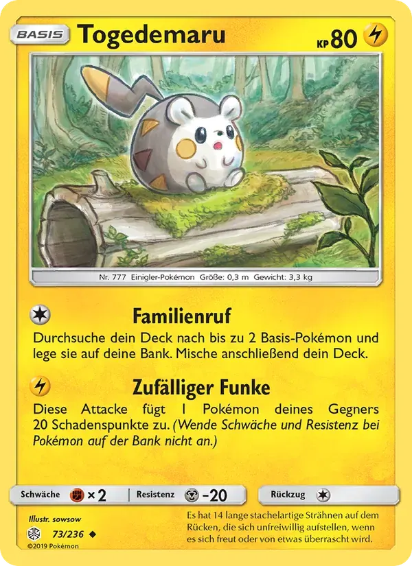 Togedemaru — Welten im Wandel 73 German Pokémon card