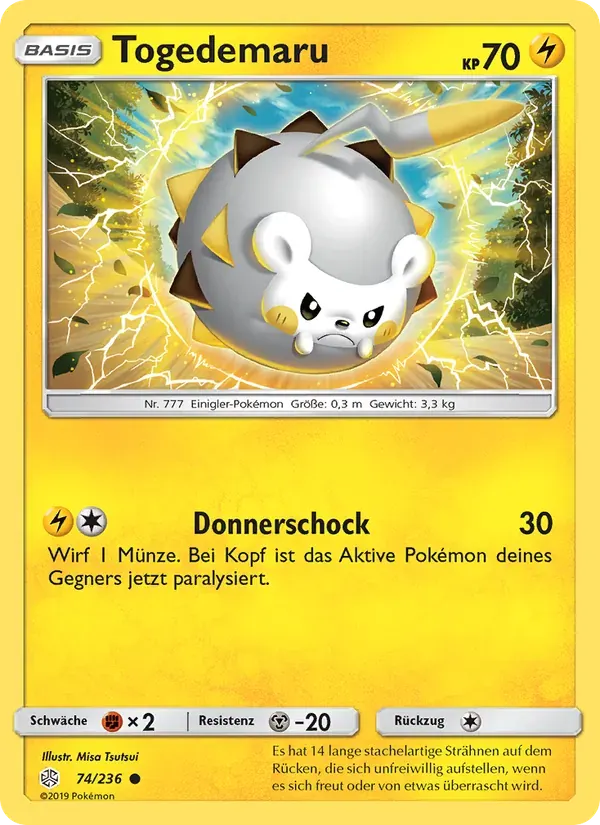 Togedemaru — Welten im Wandel 74 German Pokémon card