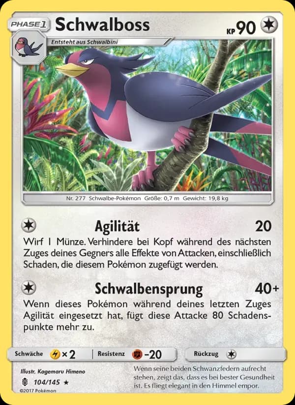 Schwalboss — Stunde der Wächter 104 German Pokémon card