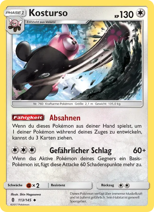 Kosturso — Stunde der Wächter 113 German Pokémon card