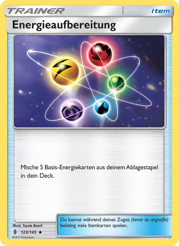 Energieaufbereitung — Stunde der Wächter 123 German Pokémon card