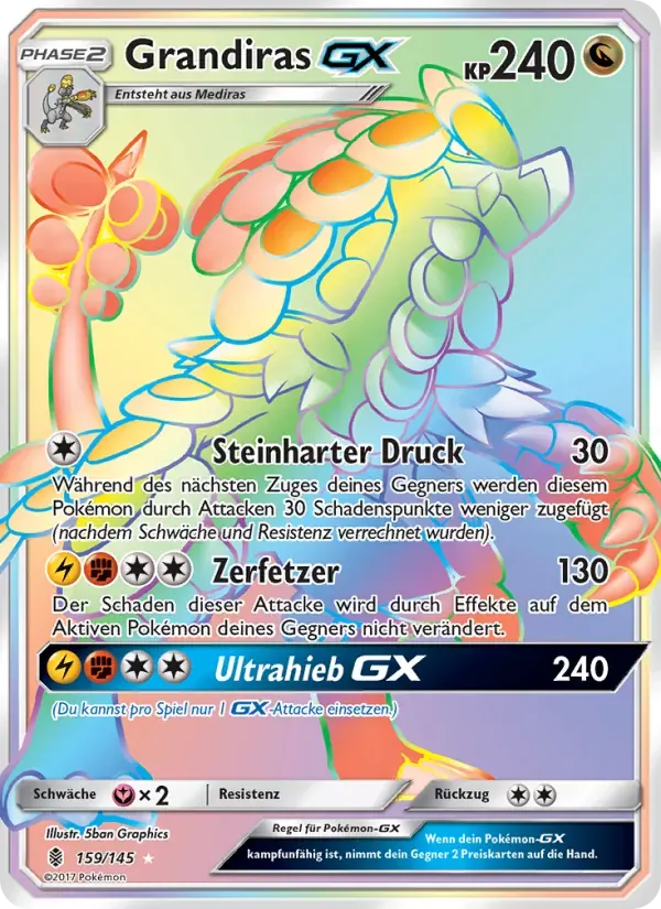Grandiras GX — Stunde der Wächter 159 German Pokémon card