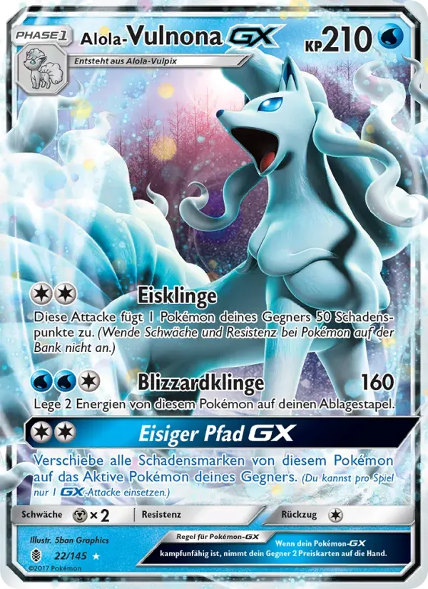 Alola Vulnona GX — Stunde der Wächter 22 German Pokémon card