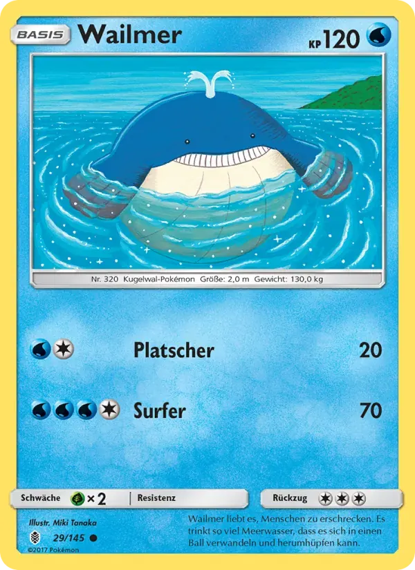 Wailmer — Stunde der Wächter 29 German Pokémon card