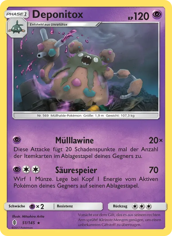 Deponitox — Stunde der Wächter 51 German Pokémon card
