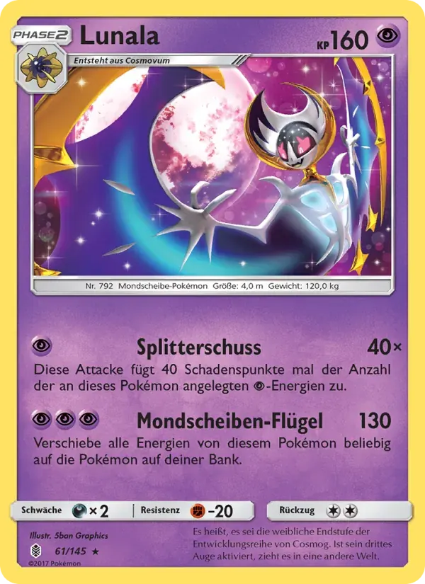 Lunala — Stunde der Wächter 61 German Pokémon card