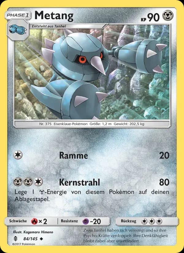 Metang — Stunde der Wächter 84 German Pokémon card