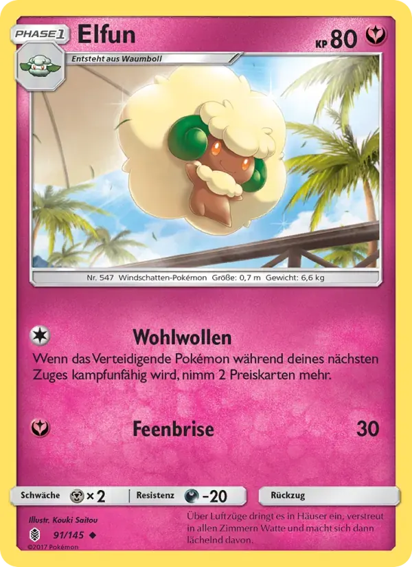 Elfun — Stunde der Wächter 91 German Pokémon card