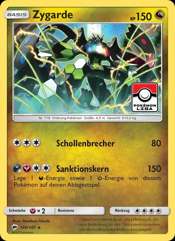 Zygarde — Nacht in Flammen 100 German Pokémon card
