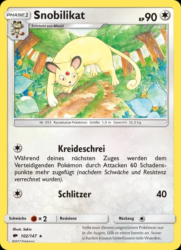 Snobilikat — Nacht in Flammen 102 German Pokémon card
